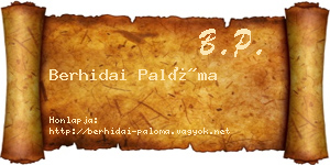 Berhidai Palóma névjegykártya